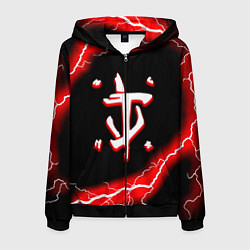 Толстовка 3D на молнии мужская Doom красный шторм, цвет: 3D-черный