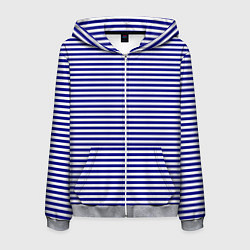 Толстовка 3D на молнии мужская Тельняшка моряка, цвет: 3D-меланж