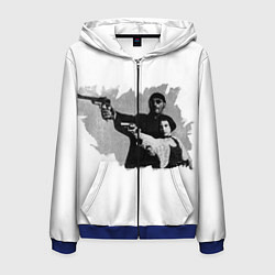 Толстовка 3D на молнии мужская Леон рисунок, цвет: 3D-синий