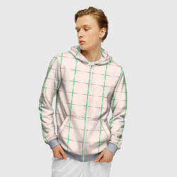 Толстовка 3D на молнии мужская Color white stripes, цвет: 3D-меланж — фото 2