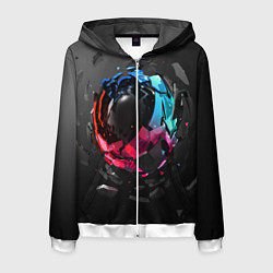 Толстовка 3D на молнии мужская Abstract graphics, цвет: 3D-белый