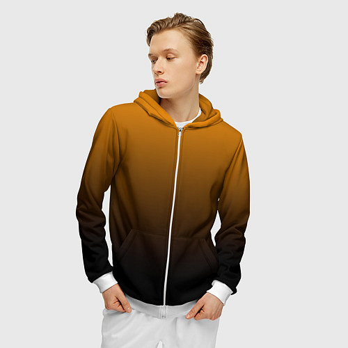 Мужская толстовка на молнии Orange gradient / 3D-Белый – фото 3