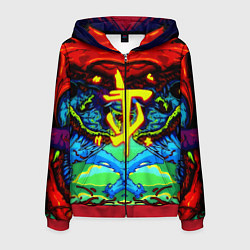 Толстовка 3D на молнии мужская Doom hyper monster, цвет: 3D-красный