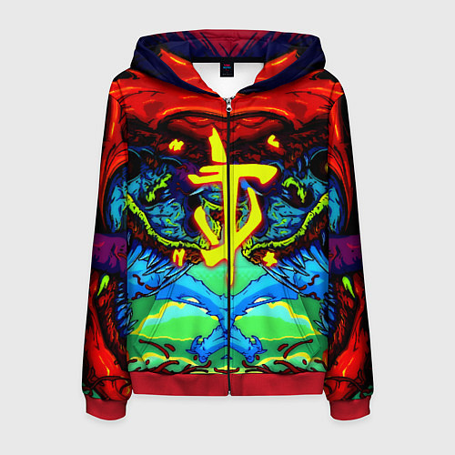 Мужская толстовка на молнии Doom hyper monster / 3D-Красный – фото 1
