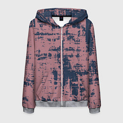 Толстовка 3D на молнии мужская Текстура с потертостями сине-розовая, цвет: 3D-меланж