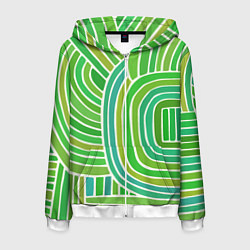 Мужская толстовка на молнии Абстрактный узор зеленый