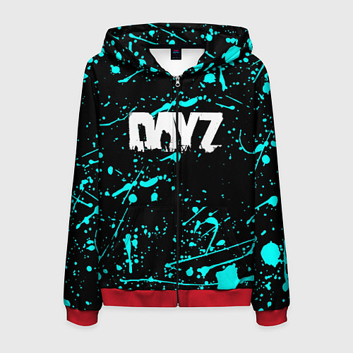 Мужская толстовка на молнии Dayz голубые краски / 3D-Красный – фото 1