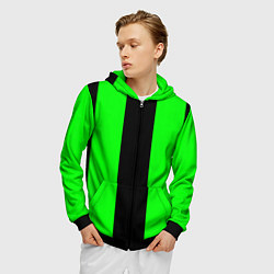 Толстовка 3D на молнии мужская Color black green, цвет: 3D-черный — фото 2