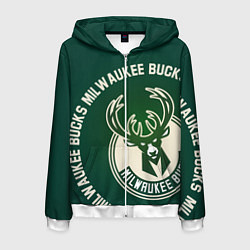 Мужская толстовка на молнии Milwaukee Bucks надпись