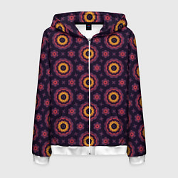 Мужская толстовка на молнии Фиолетово-розовые персидские звезды