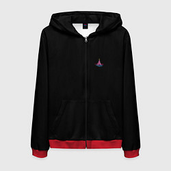 Толстовка 3D на молнии мужская New year eve in the forest, цвет: 3D-красный