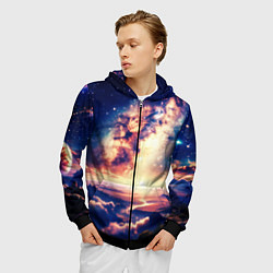 Толстовка 3D на молнии мужская Фантастический рассвет, цвет: 3D-черный — фото 2