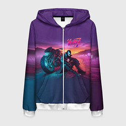 Мужская толстовка на молнии Venom near his motorcycle - ai art fantasy