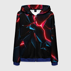 Толстовка 3D на молнии мужская Neon multicolored, цвет: 3D-синий