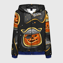 Толстовка 3D на молнии мужская Пиратский хэллоуин, цвет: 3D-синий