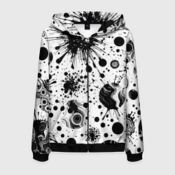 Мужская толстовка на молнии Паттерн из абстрактных клякс - нейроарт