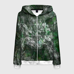 Толстовка 3D на молнии мужская Абстракция - acid boom, цвет: 3D-белый