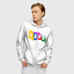 Толстовка 3D на молнии мужская Expo Выстовка, цвет: 3D-белый — фото 2