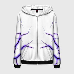 Толстовка 3D на молнии мужская Color white purple, цвет: 3D-черный