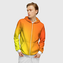 Толстовка 3D на молнии мужская Color orange red, цвет: 3D-белый — фото 2