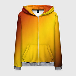 Толстовка 3D на молнии мужская Color yellow red gradient, цвет: 3D-меланж