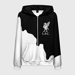 Толстовка 3D на молнии мужская Ливерпуль краски разводы, цвет: 3D-белый