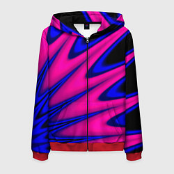 Толстовка 3D на молнии мужская Multicolored color neon, цвет: 3D-красный