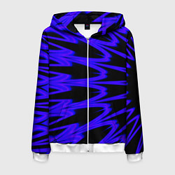 Толстовка 3D на молнии мужская Color neon blue, цвет: 3D-белый