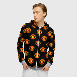 Толстовка 3D на молнии мужская Manchester United Pattern, цвет: 3D-меланж — фото 2