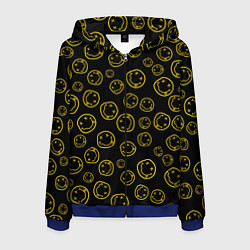 Толстовка 3D на молнии мужская Nirvana Pattern, цвет: 3D-синий