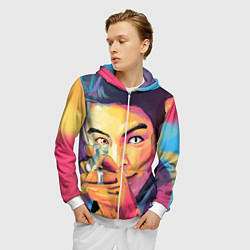 Толстовка 3D на молнии мужская Big Bang Art, цвет: 3D-белый — фото 2