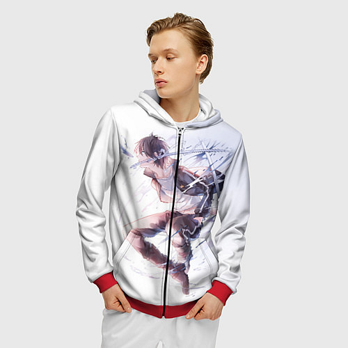 Мужская толстовка на молнии Бездомный бог / 3D-Красный – фото 3