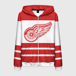 Толстовка 3D на молнии мужская Detroit Red Wings, цвет: 3D-белый