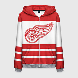 Толстовка 3D на молнии мужская Detroit Red Wings, цвет: 3D-меланж