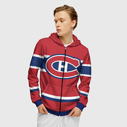 Толстовка 3D на молнии мужская Montreal Canadiens, цвет: 3D-синий — фото 2
