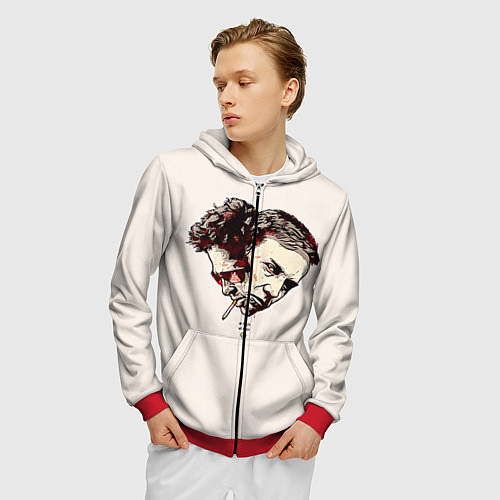 Мужская толстовка на молнии Fight Club: Friends / 3D-Красный – фото 3