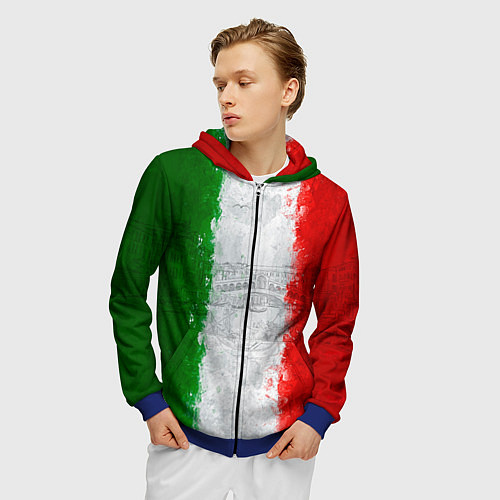 Мужская толстовка на молнии Italian / 3D-Синий – фото 3