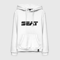 Толстовка-худи хлопковая мужская Seat, цвет: белый