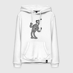 Толстовка-худи хлопковая мужская Bender Error, цвет: белый