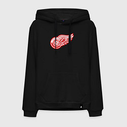 Толстовка-худи хлопковая мужская Detroit Red Wings, цвет: черный