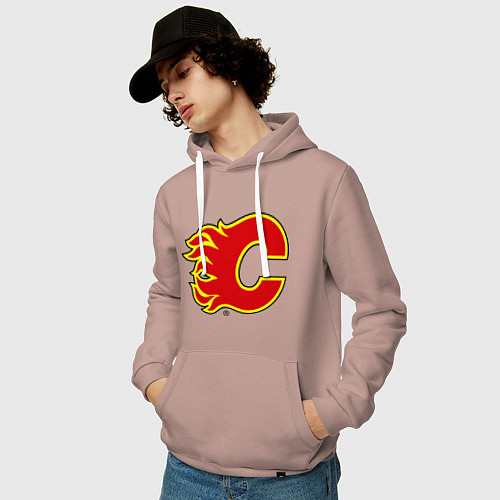 Мужская толстовка-худи Calgary Flames / Пыльно-розовый – фото 3