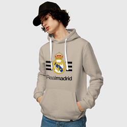 Толстовка-худи хлопковая мужская Real Madrid Lines, цвет: миндальный — фото 2