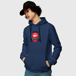 Толстовка-худи хлопковая мужская FC Arsenal: The Gunners, цвет: тёмно-синий — фото 2