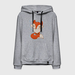 Толстовка-худи хлопковая мужская Лисичка, цвет: меланж