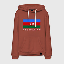 Толстовка-худи хлопковая мужская Азербайджан, цвет: кирпичный