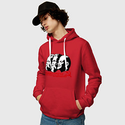 Толстовка-худи хлопковая мужская Навстречу будущему СССР, цвет: красный — фото 2