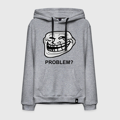 Мужская толстовка-худи Trollface. Problem? Проблемы? / Меланж – фото 1