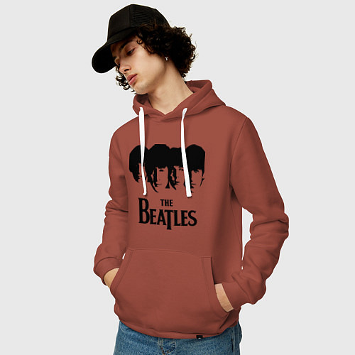 Мужская толстовка-худи The Beatles: Faces / Кирпичный – фото 3