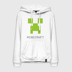 Толстовка-худи хлопковая мужская Minecraft logo grey, цвет: белый