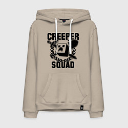 Толстовка-худи хлопковая мужская Creeper Squad, цвет: миндальный